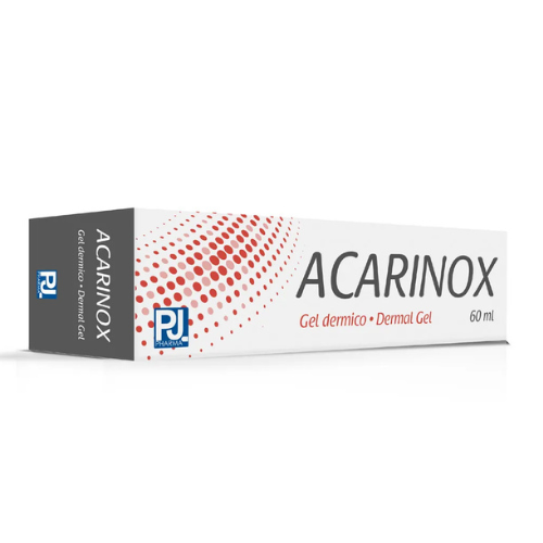 Confezione di Acarinox, crema per scabbia ad azione antiparassitaria, antisettica e lenitiva.