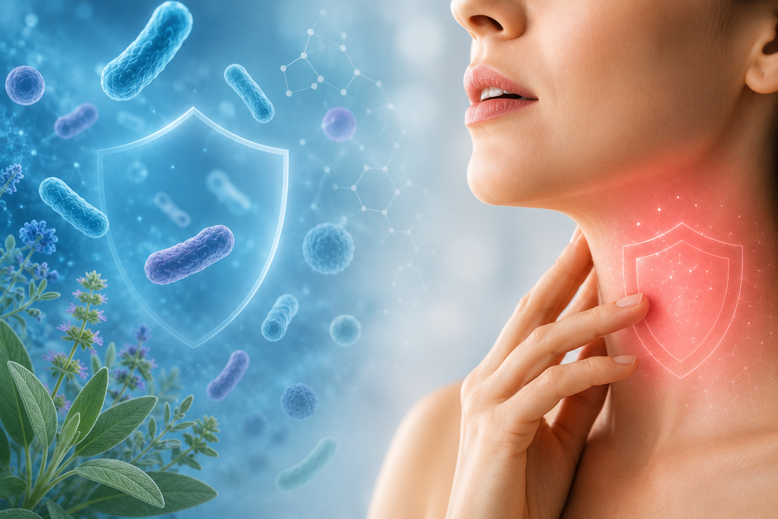Microbiota orale rappresentato come equilibrio della flora batterica del cavo orale e della gola